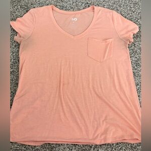 SO Women's Light Coral V-Neck Tee